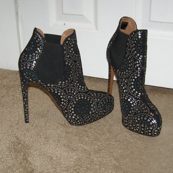 NEW w/box size 39.5/9 ALAIA platform ankle boots laser cut design - Picture 7 of 16